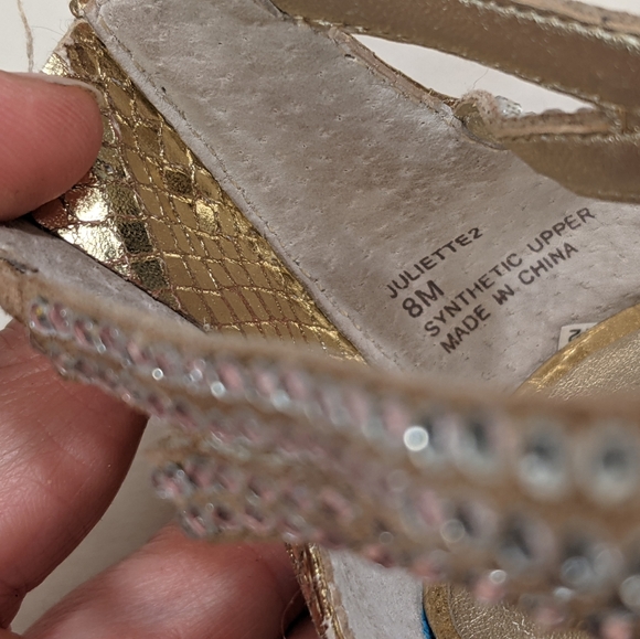 MICHAEL size 8 rhinestone/gold stiletto heels. - Picture 7 of 12